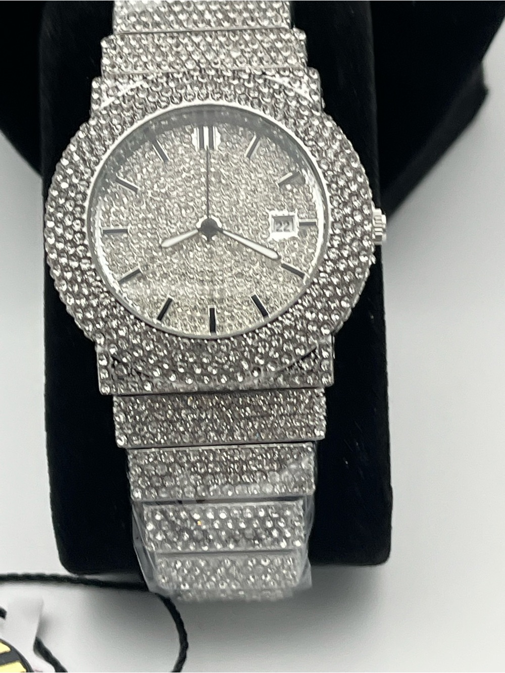 Stainless Steel & Copper, Iced Out w/CZ’s Watch - Elegant Sparkle